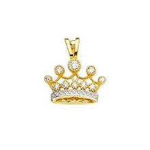 Load image into Gallery viewer, 14k Yellow Gold 17mm CZ Crown Assorted Pendant