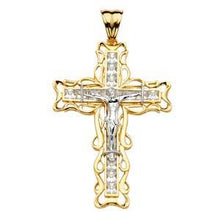 Load image into Gallery viewer, 14K Yellow Gold Two Tone 44mm Religious Crucifix Pendant