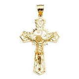 14K Gold 33mm Crucifix Cross Pendant
