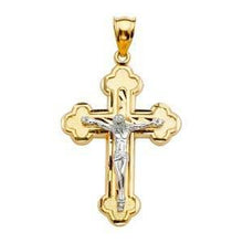 Load image into Gallery viewer, 14K Gold Two Tone 27mm Crucifix Cross Pendant - silverdepot