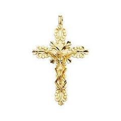 14K Gold 24mm Crucifix Cross Pendant