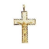 14K Gold 19mm Crucifix Cross Pendant