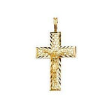 14K Gold 15mm Crucifix Cross Pendant