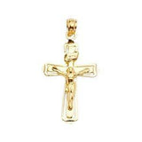 14K Gold 16mm Crucifix Cross Pendant
