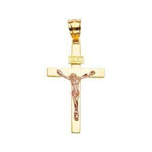 Load image into Gallery viewer, 14K Gold Two Tone 21mm Crucifix Cross Pendant - silverdepot