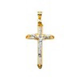 14K Gold Two Tone 19mm Crucifix Cross Pendant