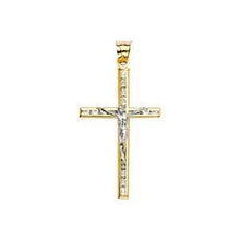 Load image into Gallery viewer, 14K Gold Two Tone 16mm Crucifix Cross Pendant - silverdepot