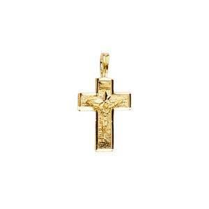 14K Gold 10mm Crucifix Cross Pendant - silverdepot