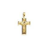 14K Gold 10mm Crucifix Cross Pendant