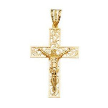 Load image into Gallery viewer, 14K Yellow Gold  57mm Religious Crucifix Pendant