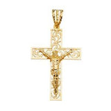 14K Yellow Gold  57mm Religious Crucifix Pendant