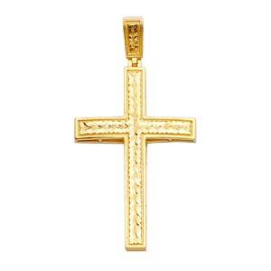 14K Yellow Gold 31mm Cross Pendant