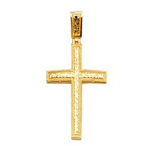 14K Yellow Gold 24mm Cross Pendant