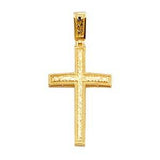 14K Yellow Gold 24mm Cross Pendant