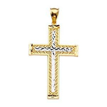 Load image into Gallery viewer, 14K Two Tone 27mm Cross Pendant
