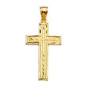 14K Yellow Gold 22mm Cross Pendant