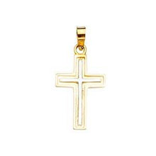 Load image into Gallery viewer, 14K Two Tone 14mm Cross Pendant