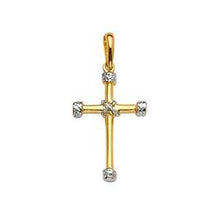 Load image into Gallery viewer, 14K Two Tone 12mm Cross Pendant