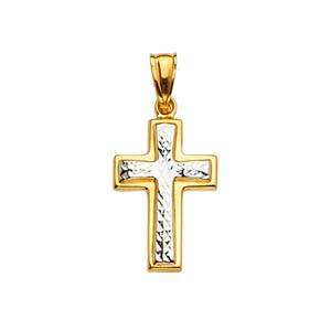 14K Yellow Gold 13mm Cross Pendant