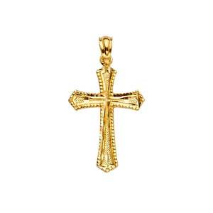 14K Yellow Gold 15mm Cross Pendant