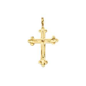 14K Yellow Gold 15mm Cross Pendant