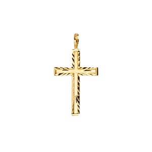 14K Yellow Gold 12mm Cross Pendant