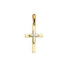 Load image into Gallery viewer, 14K Two Tone 11mm Cross Pendant