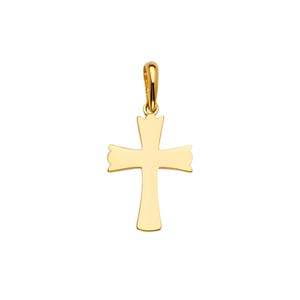 14K Yellow Gold 12mm Cross Pendant