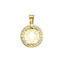 Load image into Gallery viewer, 14K Gold 15mm Star of David CZ Pendant - silverdepot