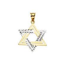 Load image into Gallery viewer, 14K Two Tone 17mm Star of David Pendant