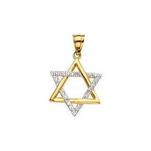 Load image into Gallery viewer, 14K Two Tone 14mm Star of David Pendant