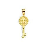 14k Yellow Gold 8mm San Benito Key Pendant