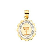 Load image into Gallery viewer, 14k Tri Color Gold 16mm Primera Communion Pendant