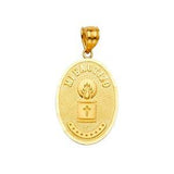 14k Yellow Gold 14mm Baptism Pendant