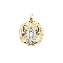 Load image into Gallery viewer, 14K Two Tone 19mm Religious Guadalupe Medal Pendant