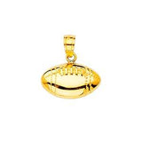 14K Yellow Gold 14mm Football Pendant