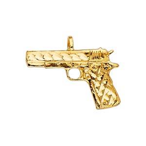 14k Yellow Gold 14mm Rifle Assorted Pendant