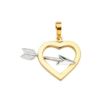 Load image into Gallery viewer, 14K Yellow Gold 16mm Two Tone Cupid Arrow Pendant