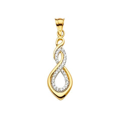14K Yellow Gold 9mm CZ Infinity Pendant