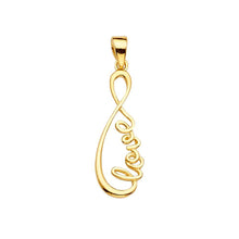 Load image into Gallery viewer, 14K Yellow Gold 9mm Love Infinity Pendant