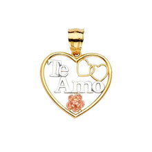 Load image into Gallery viewer, 14K Gold 20mm Tri Color Te-Amo Pendant - silverdepot