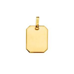 14k Yellow Gold 12mm Rectangular Engravable Hollow Assorted Pendant