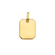 Load image into Gallery viewer, 14k Yellow Gold 12mm Rectangular Engravable Hollow Assorted Pendant