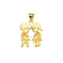 Load image into Gallery viewer, 14k Yellow Gold 14mm Boy And Girl Assorted Pendant