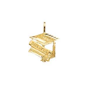 14k Yellow Gold 13mm Graduation Assorted Pendant