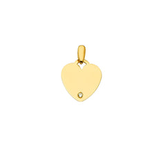 Load image into Gallery viewer, 14K Yellow Engravable CZ Heart Pendant 1.2grams