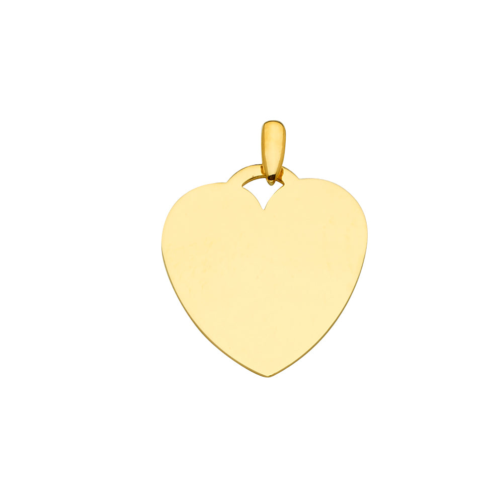 14K Yellow Engravable Heart Pendant 2.7grams
