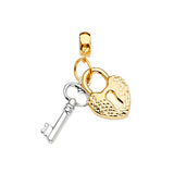 14K Twotone Key and Lock for Mix and Match Bracelet