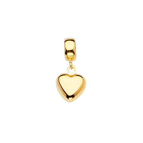 14K Yellow Heart Charm for Mix and Match Bracelet