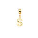 14K Yellow $ Sign Charm for Mix and Match Bracelet